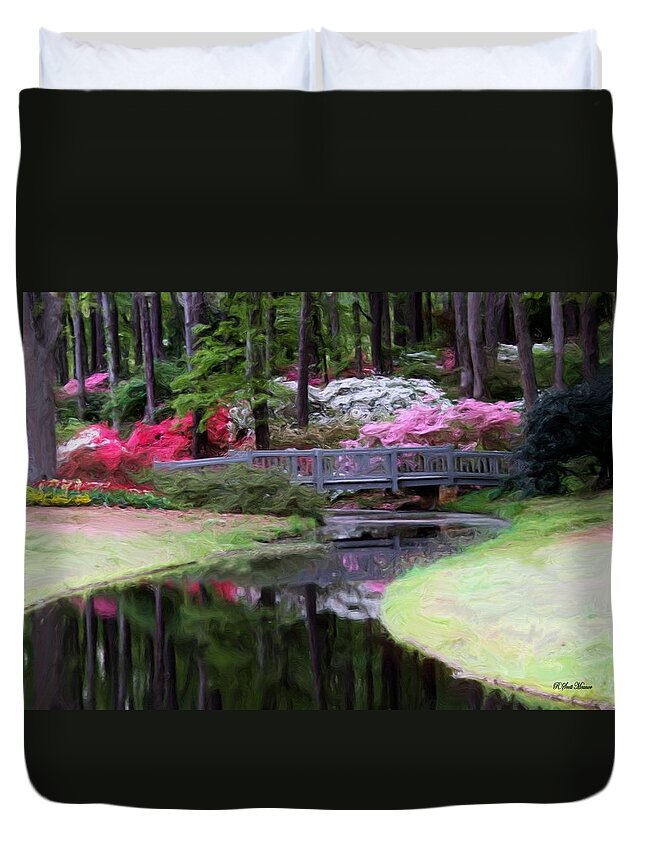 Calloway Gardens Duvet Cover featuring the painting Painting at Calloway by Robert Meanor