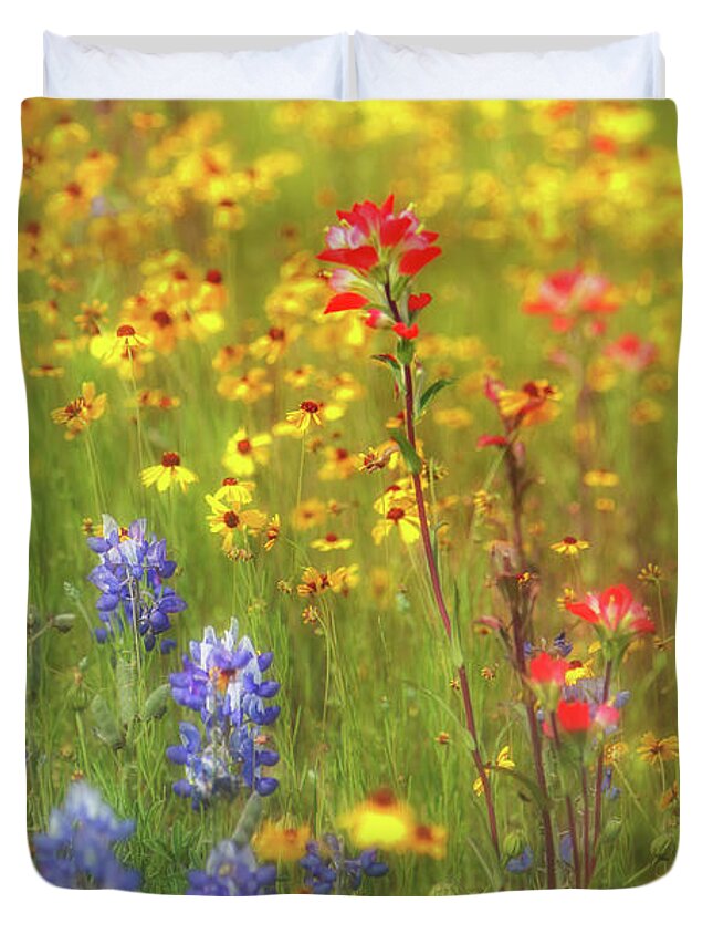 Owed To Nature Duvet Cover featuring the photograph Painting Roadsides for Spring by Sylvia J Zarco