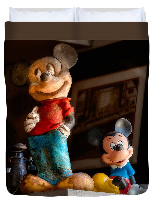 Mickey Mouse Duvet Cover featuring the photograph Pair Of Mickies by Christopher Holmes