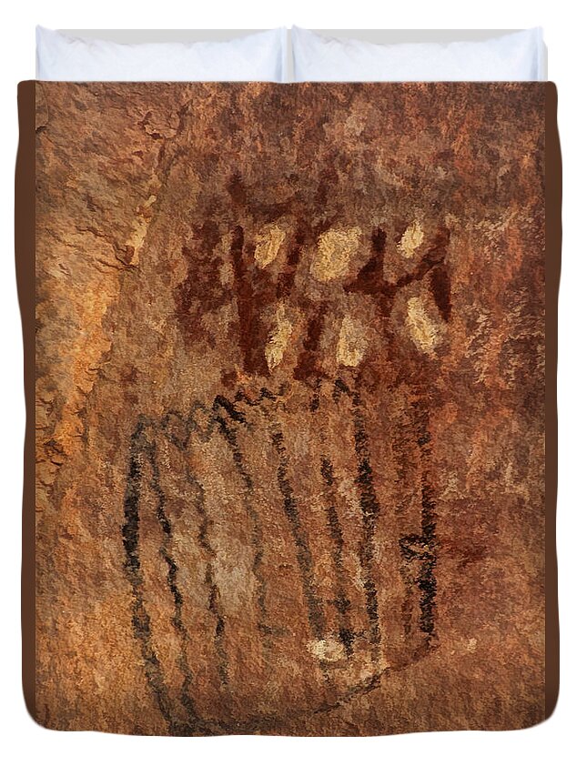 Archaic Duvet Cover featuring the photograph Palatki Pictographs1 Pnt by Theo O'Connor