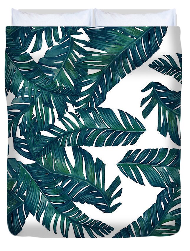Summer Duvet Cover featuring the digital art Palm Tree 7 by Mark Ashkenazi