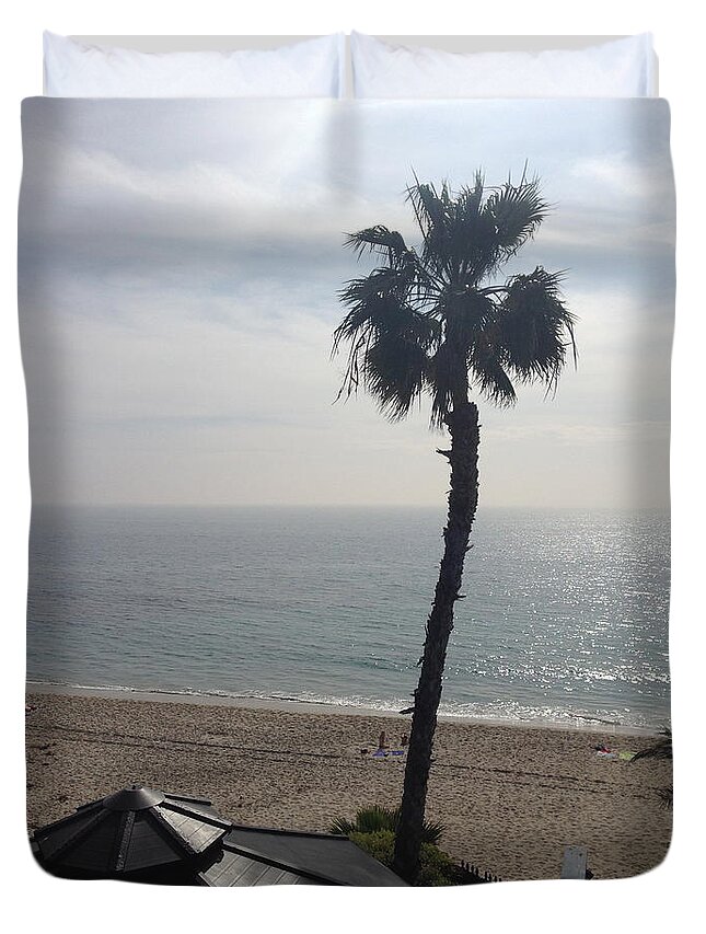 Laguna Beach Duvet Cover featuring the photograph Palm Tree by Katikaila Green