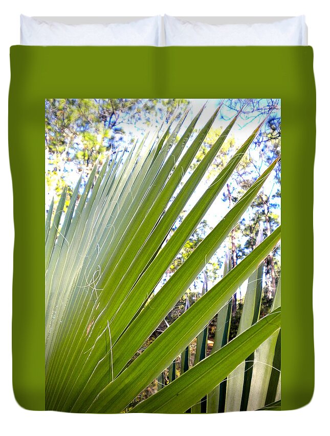 Tropical Duvet Cover featuring the painting Palmetto 1 by Renate Wesley