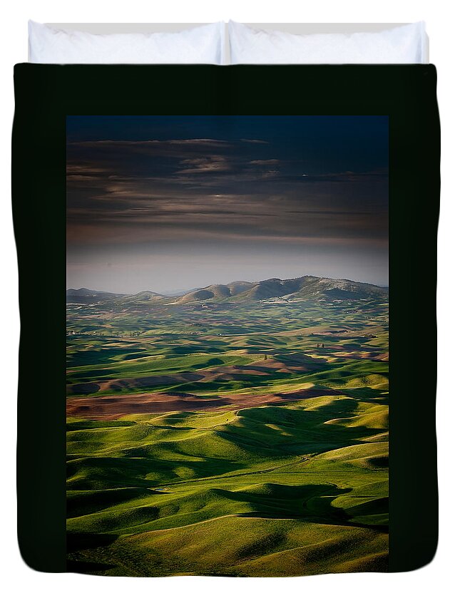 Hills Duvet Cover featuring the photograph Palouse - Afternoon Shadows by Rikk Flohr