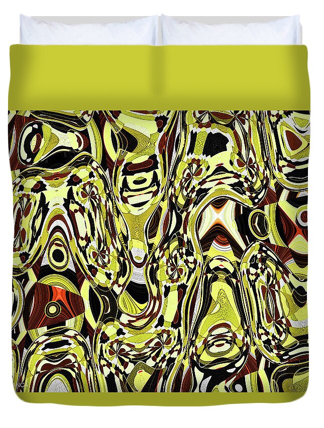 Panel Abstract 6150w3 Duvet Cover featuring the digital art Panel Abstract 6150W3 by Tom Janca