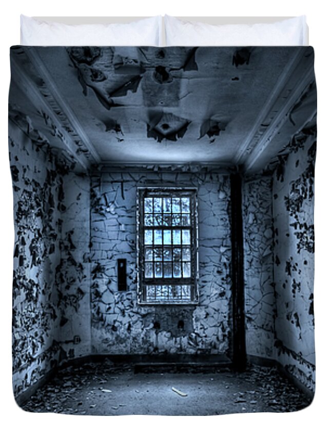 Room Duvet Cover featuring the photograph Panic Room by Evelina Kremsdorf