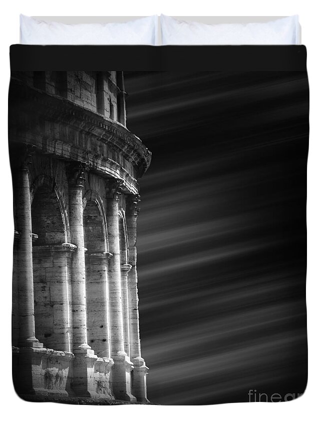 Colosseum Duvet Cover featuring the photograph Panorama Of Roma by Stefano Senise