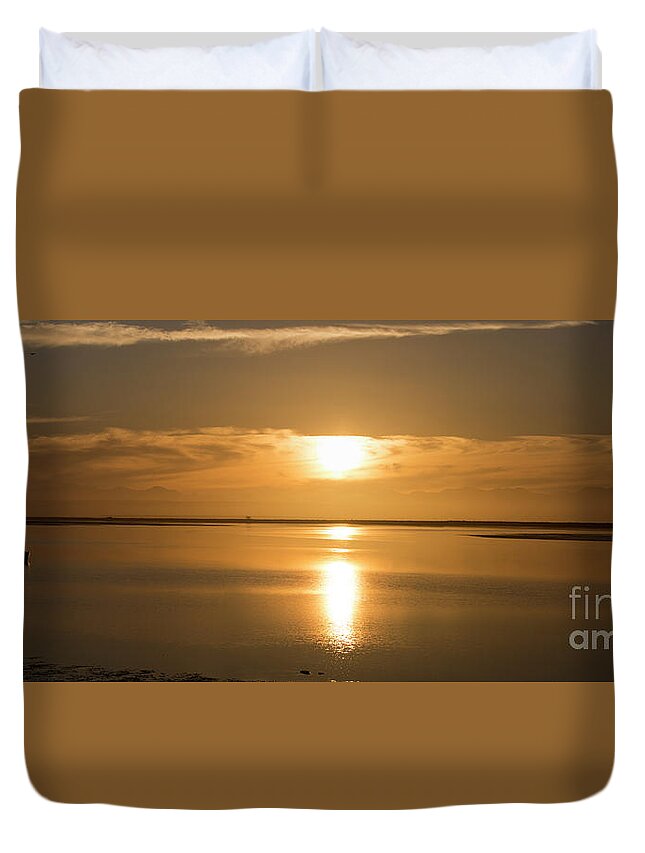 Tasman Bay Duvet Cover featuring the photograph Panorama of sunset at Tasman Bay by Sheila Smart Fine Art Photography