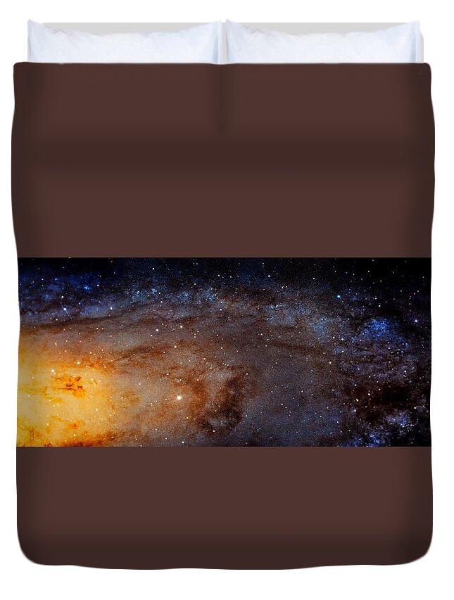 Andromeda Duvet Cover featuring the photograph Panoramic View of the Andromeda Galaxy by Jennifer Rondinelli Reilly - Fine Art Photography