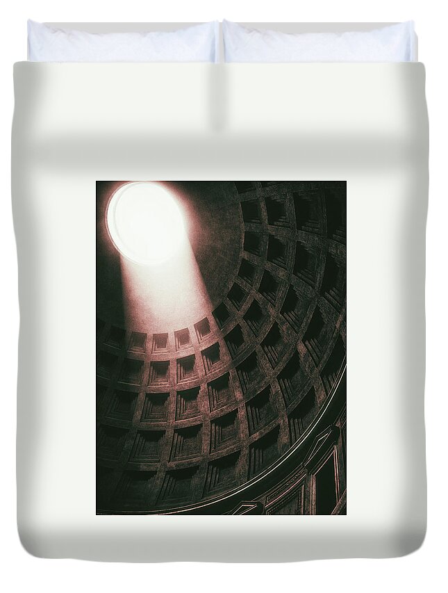 Pantheon Duvet Cover featuring the photograph Pantheon Light by Lawrence Knutsson