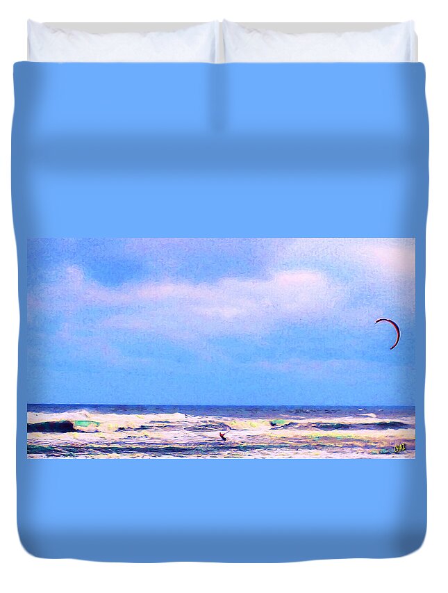 Surfer Duvet Cover featuring the painting Para-Surfer 3 by CHAZ Daugherty