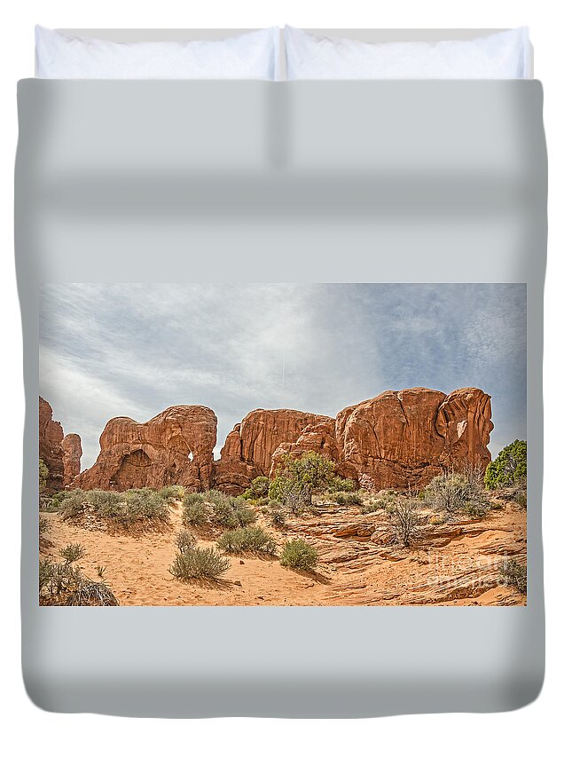 Arches Duvet Cover featuring the photograph Parade of Elephants by Sue Smith