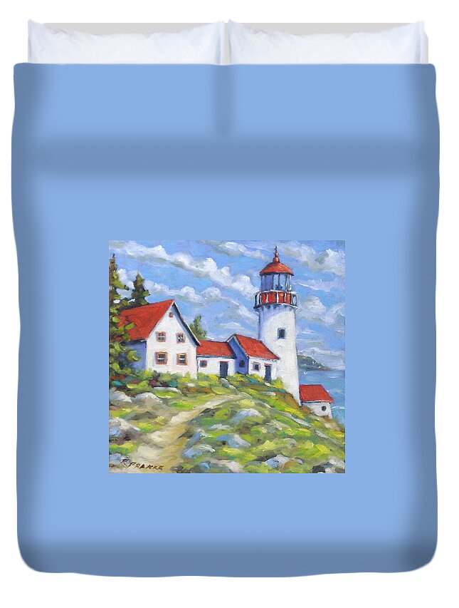 Art Duvet Cover featuring the painting Paradise on the Point by Richard T Pranke