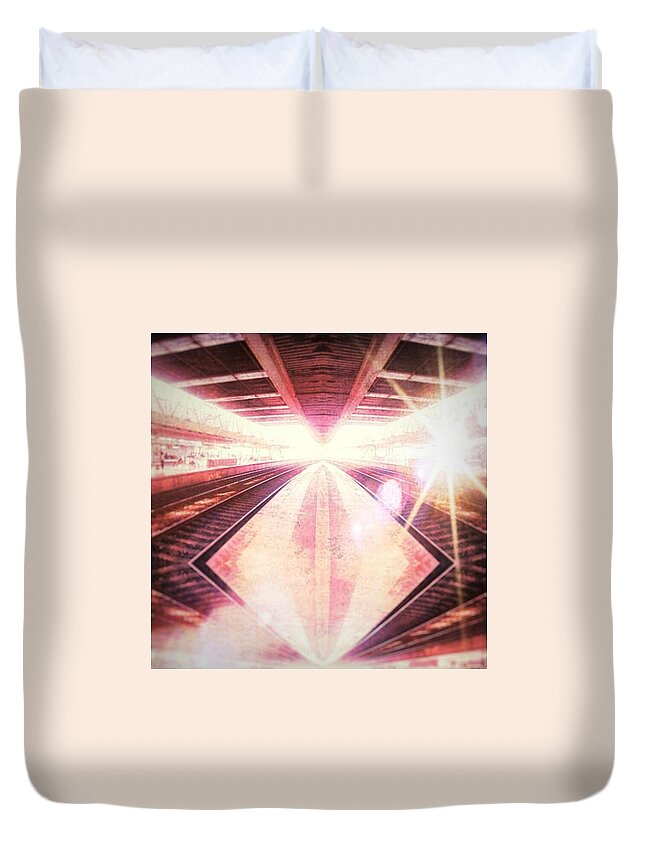 Blendpic Duvet Cover featuring the photograph Parallel To It by Jorge Ferreira