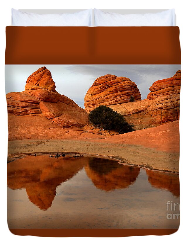 Coyote Buttes Duvet Cover featuring the photograph Paria Wilderness Oasis by Adam Jewell