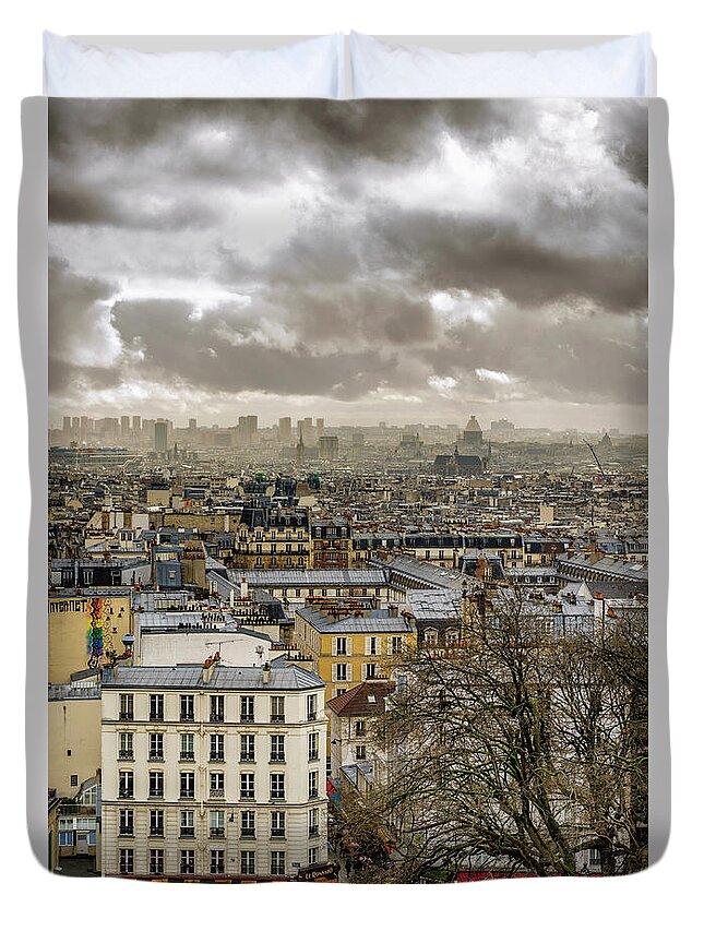Basilica Duvet Cover featuring the photograph Paris as Seen from the Sacre-Coeur by Pablo Lopez