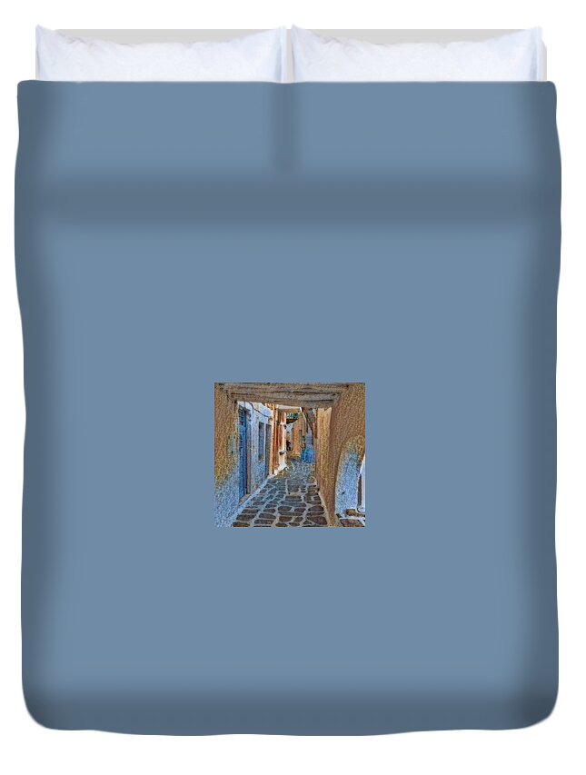 Colette Duvet Cover featuring the photograph PAROS Beauty Island Greece by Colette V Hera Guggenheim