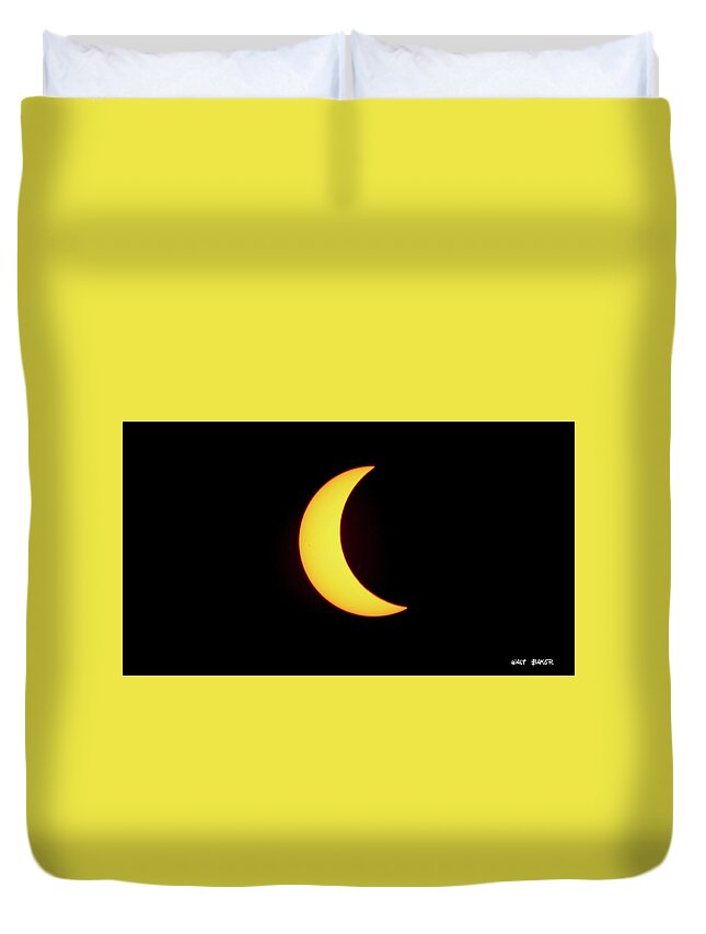 Eclipse Duvet Cover featuring the photograph Partial Eclipse 4 by Walt Baker