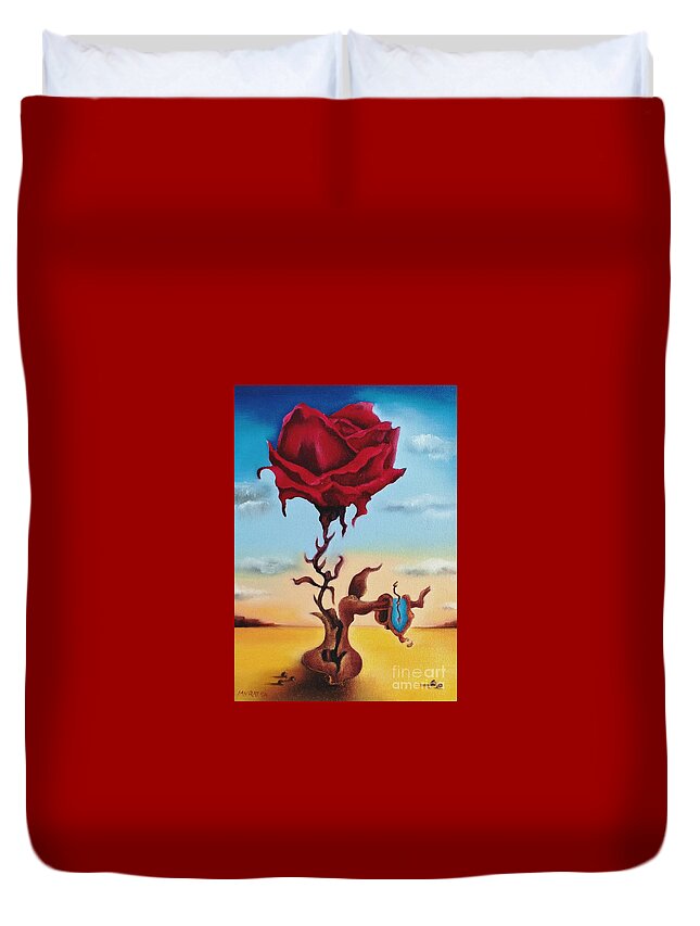 Passage Duvet Cover featuring the painting Extraordinary Surreal Passage of Time by Johannes Murat
