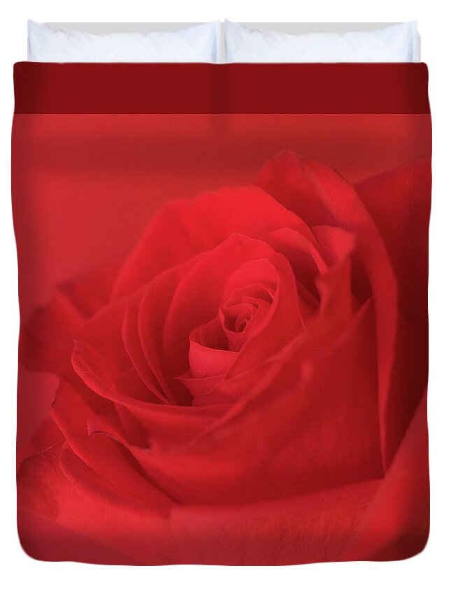 Red Rose Duvet Cover featuring the photograph Passion by Holly Ross