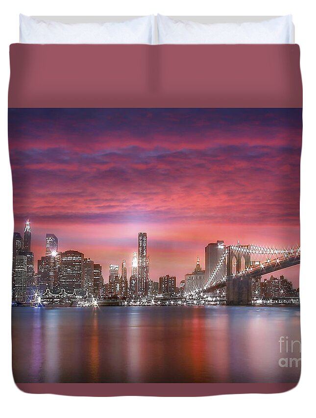 New York Duvet Cover featuring the photograph Passionata by Evelina Kremsdorf