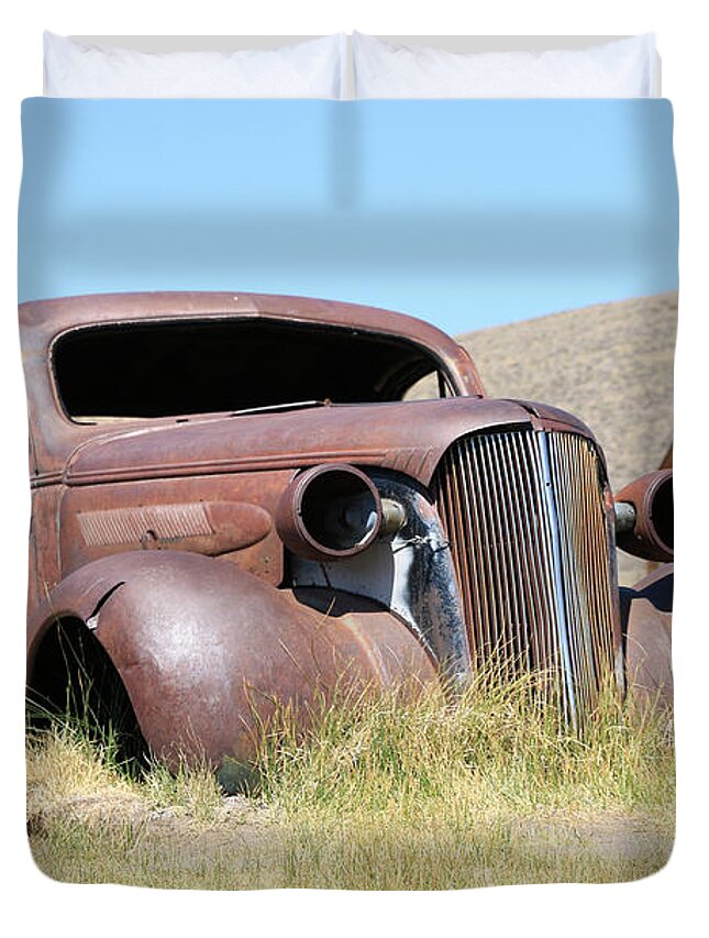 1937 Chevy Duvet Cover featuring the photograph Past Classic by Steve McKinzie