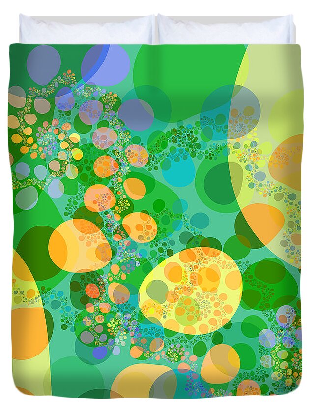 Fractal Duvet Cover featuring the digital art Pastel Dots by Blair Gibb