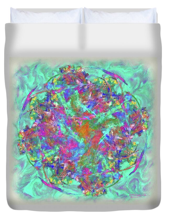 Abstract Duvet Cover featuring the digital art Pastel Fractals by Diane Parnell