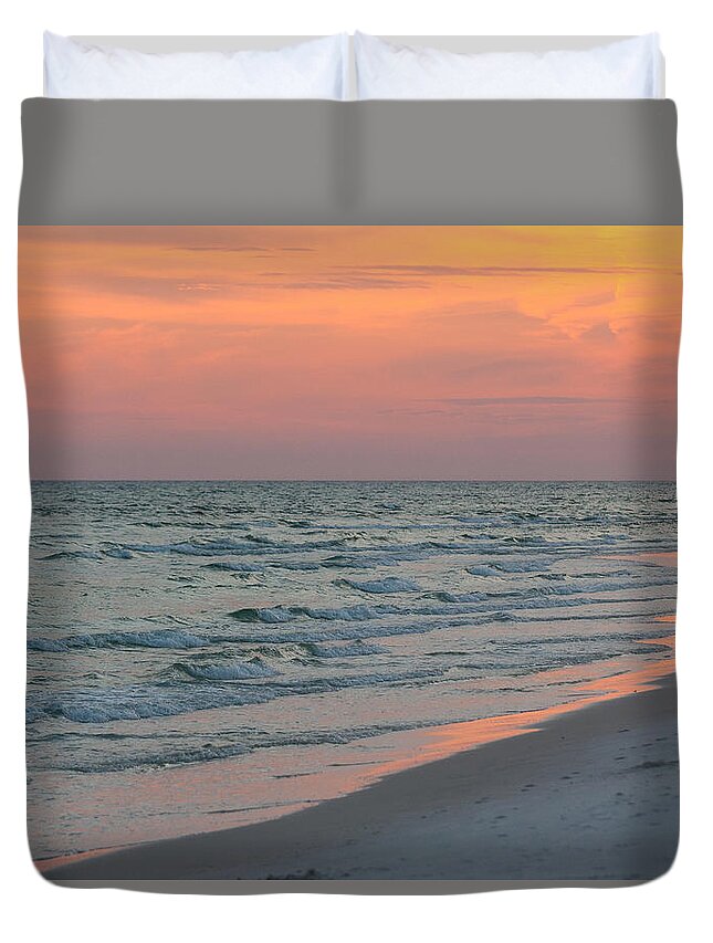 Pastel Sunset Duvet Cover featuring the photograph Pastel Gulf Coast Sunset by John Harmon