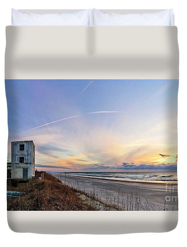 Sunrise Duvet Cover featuring the photograph Pastel Tower by DJA Images