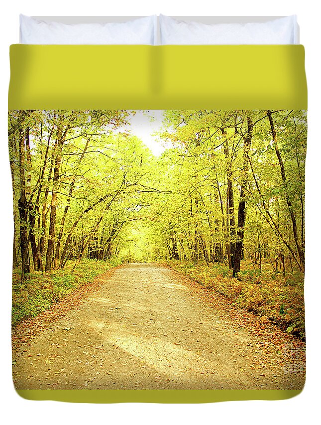 Trail Duvet Cover featuring the photograph Path in the Woods by Becqi Sherman