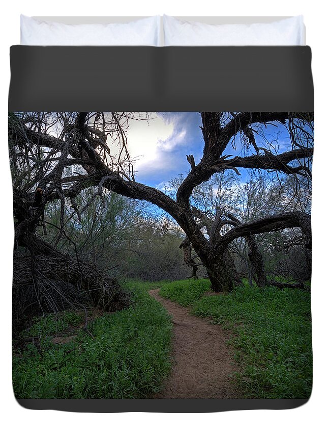Path Duvet Cover featuring the photograph Path in the Woods by Sue Cullumber