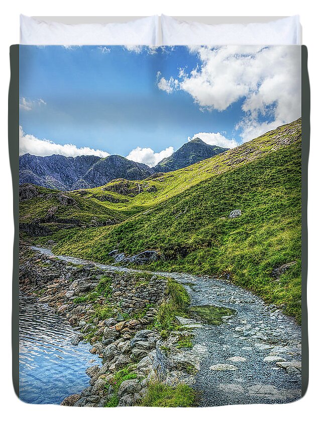 Mountain Duvet Cover featuring the photograph Path To Snowdon by Ian Mitchell
