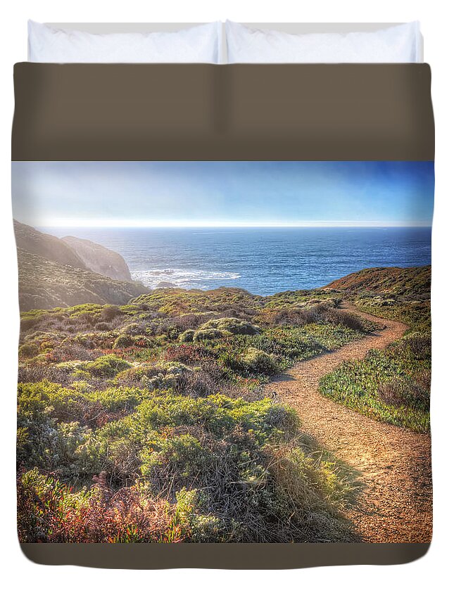 Rodeo Beach Duvet Cover featuring the photograph Path to South Rodeo Beach - Marin County California #2 by Jennifer Rondinelli Reilly - Fine Art Photography