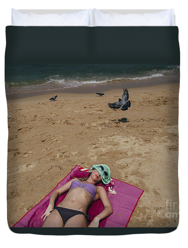 Beach Duvet Cover featuring the photograph Pattaya Beach by Setsiri Silapasuwanchai