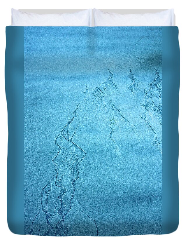 Abstract Duvet Cover featuring the photograph Patterns in the Sand by Michele Cornelius