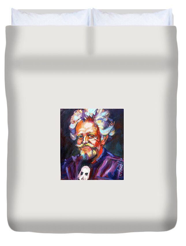 Portrait Duvet Cover featuring the painting Paul Smith by Les Leffingwell