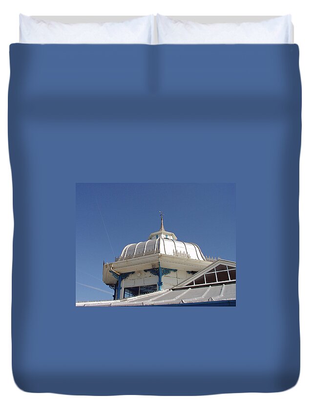 Europe Duvet Cover featuring the photograph Pavilion Roof - Llandudno Pier by Rod Johnson