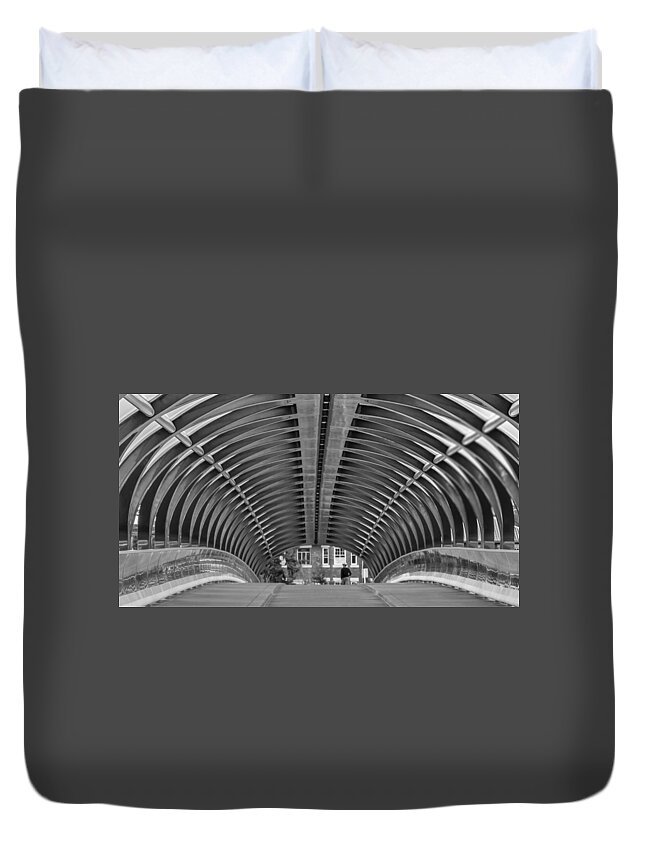  Duvet Cover featuring the photograph Peace Bridge by Florencia Damele