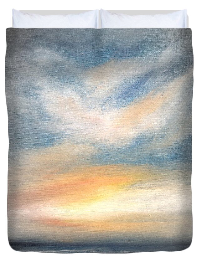 Sunset Duvet Cover featuring the painting Peace by Gina De Gorna
