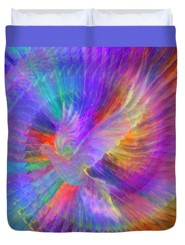 Peace Duvet Cover featuring the digital art Peace In Our Lifetime 100-B by Artistic Mystic