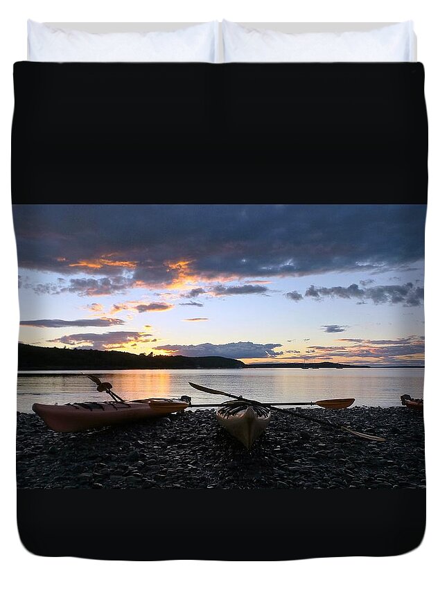 Peaceful Moments At Bar Harbor Duvet Cover featuring the photograph Peaceful Moments at Bar Harbor by Mike Breau