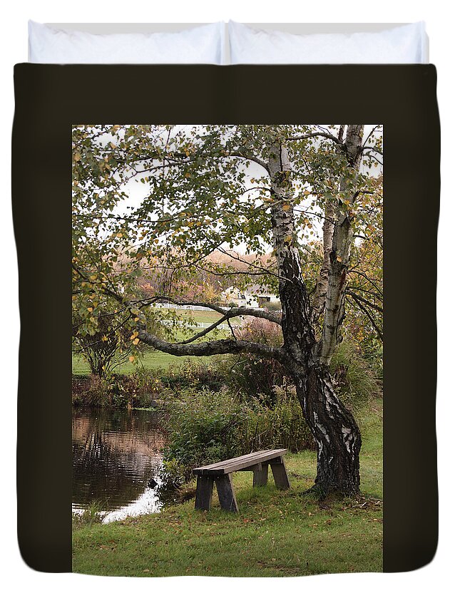 Pond Duvet Cover featuring the photograph Peaceful Retreat by Margie Avellino