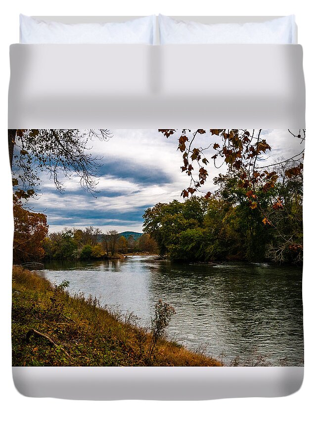 River Duvet Cover featuring the photograph Peaceful River by James L Bartlett