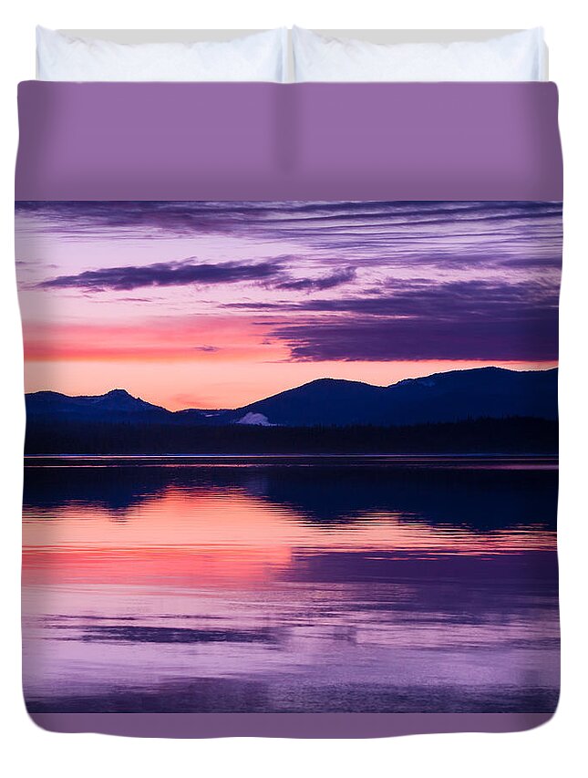 February Duvet Cover featuring the photograph Peach and Lavender by Jan Davies