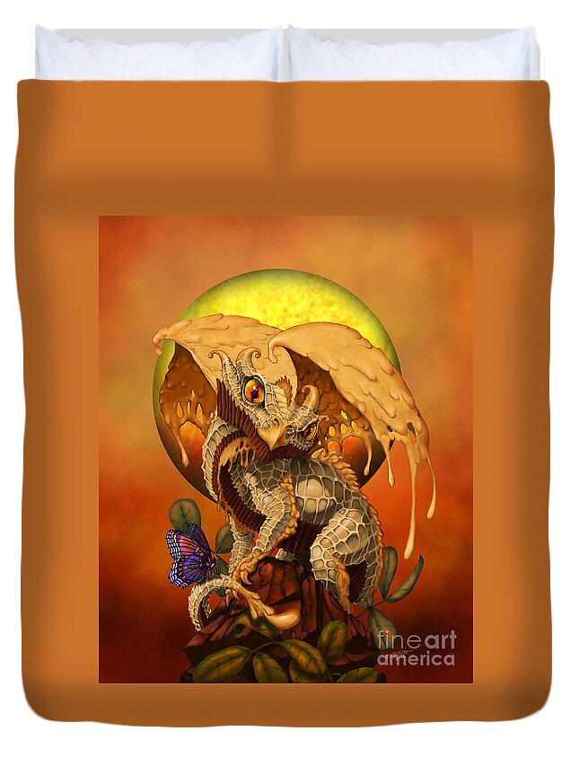 Dragon Duvet Cover featuring the digital art Peanut Butter Dragon by Stanley Morrison