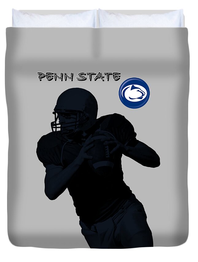 Football Duvet Cover featuring the digital art Penn State Football by David Dehner