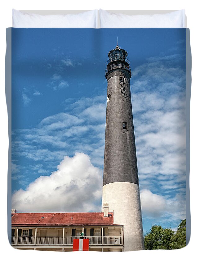 Functional Lighthouse Duvet Cover featuring the photograph Pensacola Lighthouse by Victor Culpepper