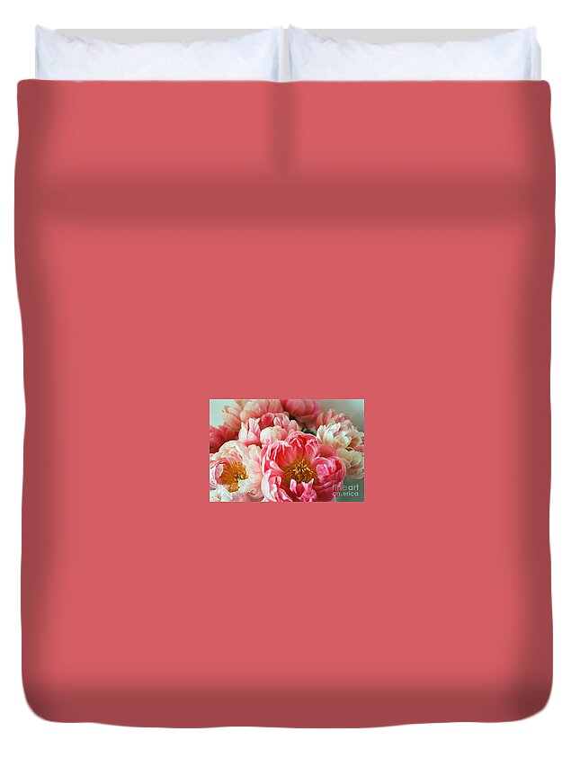 Peony Light Pink Lush Petals Duvet Cover featuring the photograph Peony Series 1-5 by J Doyne Miller