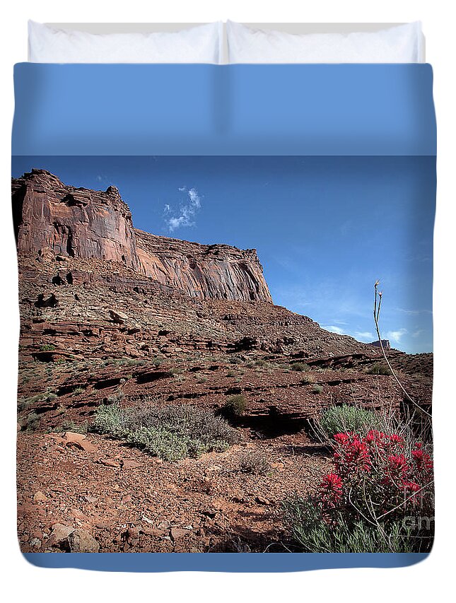 Utah Landscape Duvet Cover featuring the photograph Peppermint Bluff by Jim Garrison